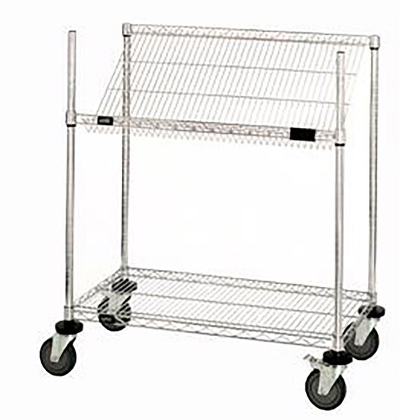 Global Industrial Easy Access Slant Shelf Chrome Wire Cart 36L x 18W x 40H 269009 - main